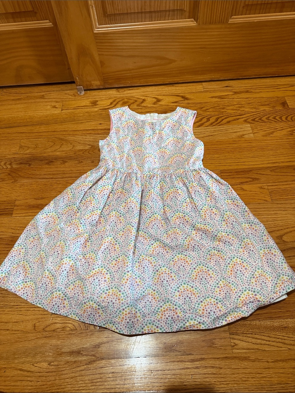 Girls' Rainbow Dot Sleeveless Dress - White Multi